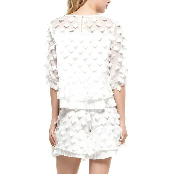 WHY Dress See Through 3D Pattern Blouse Top, M - Picture 7 of 7